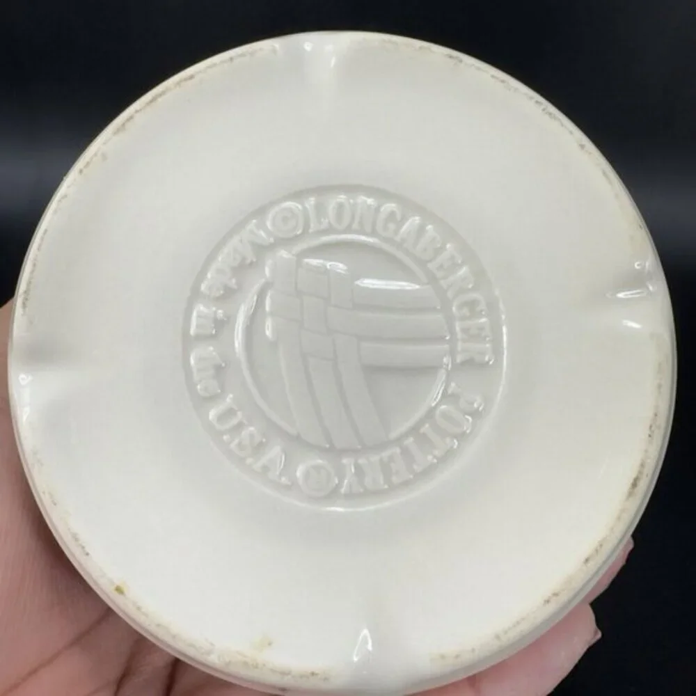 Vintage Longaberger Woven Traditions Blue Small Crock 1 Qt Ceramic Dish Bowl VTG